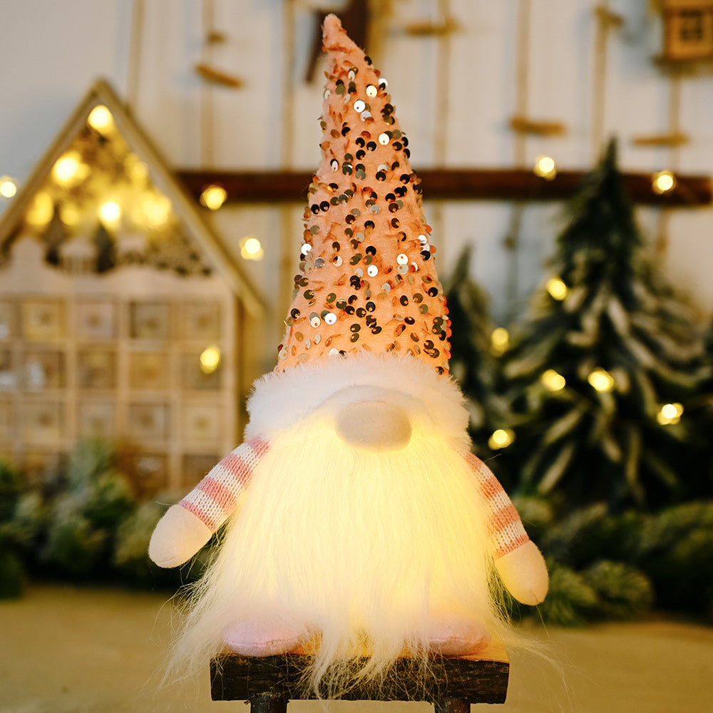 Sequin Light-Up Faceless Gnome Christmas decor