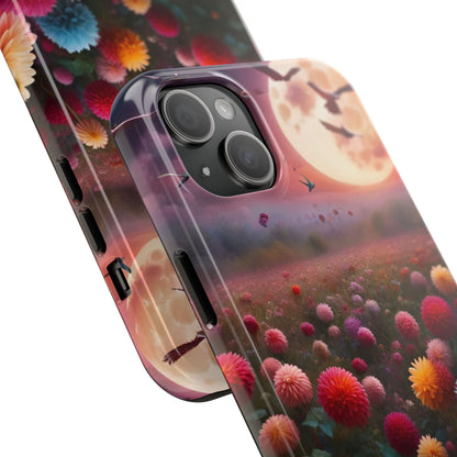 Flowers Under the Moon Tough Phone Case