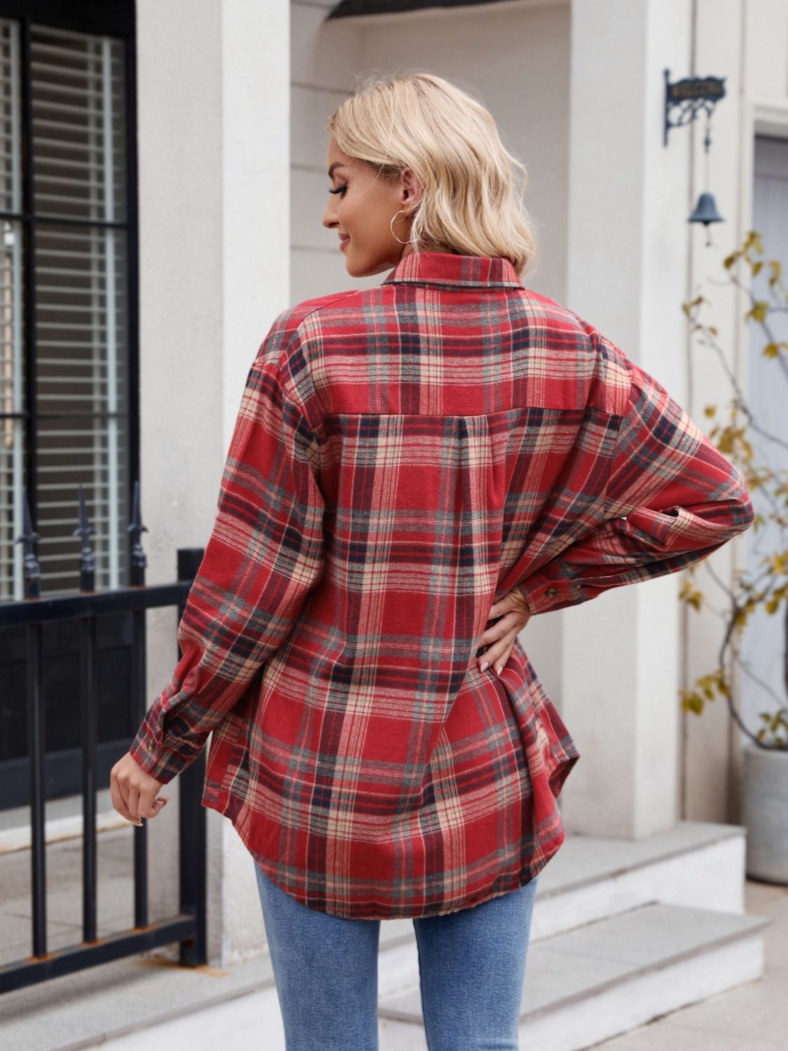 Women's Mandy Plaid Button Up Long Sleeve Shirt