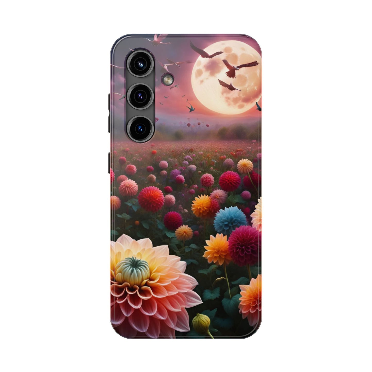 Flowers Under the Moon Tough Phone Case