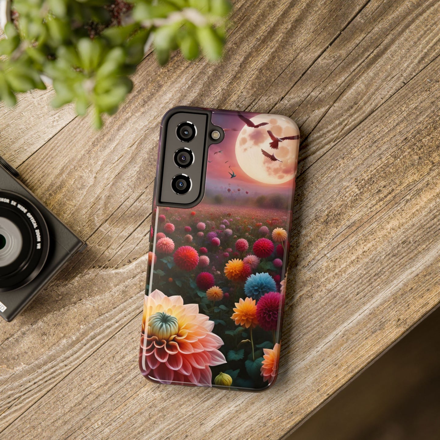 Flowers Under the Moon Tough Phone Case