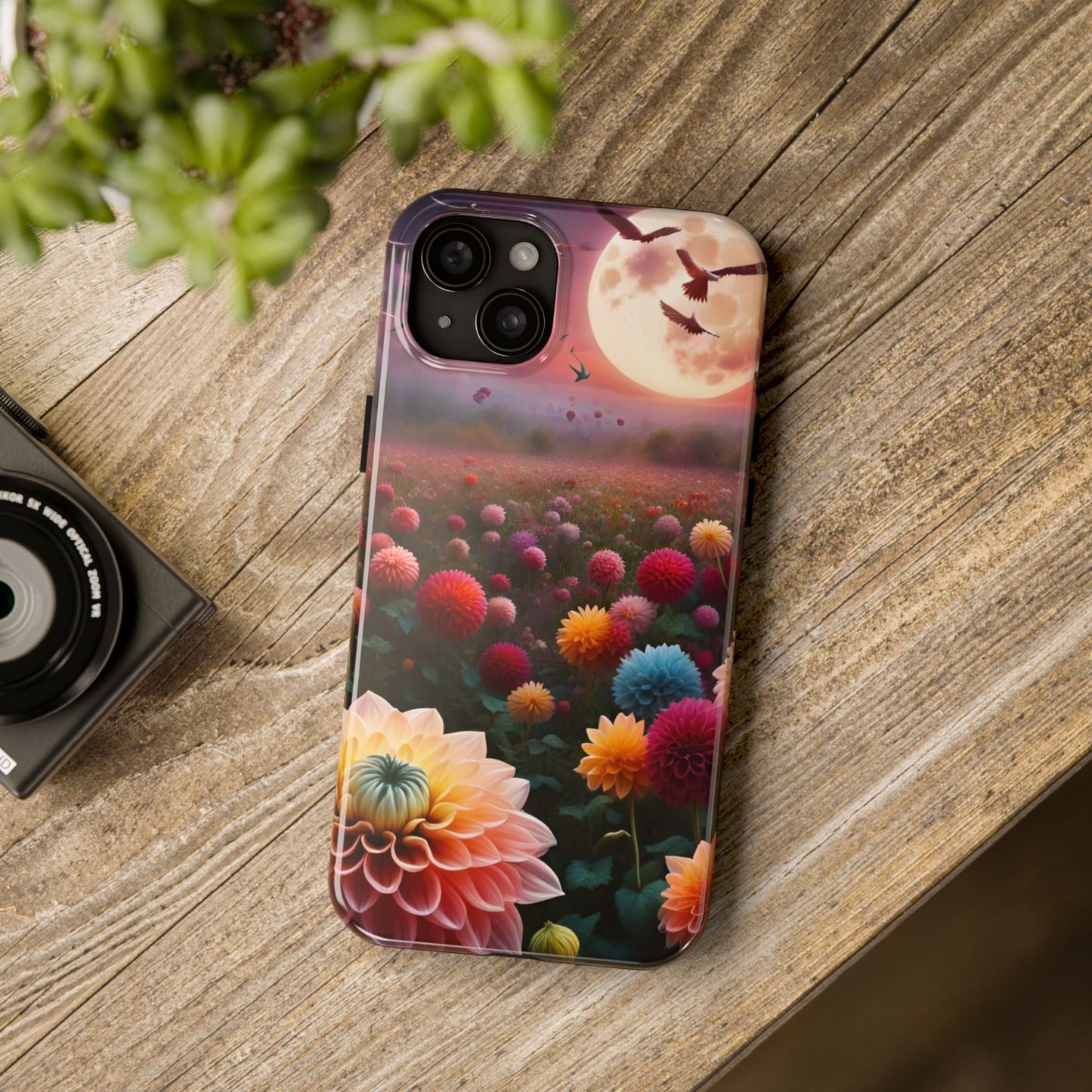 Flowers Under the Moon Tough Phone Case