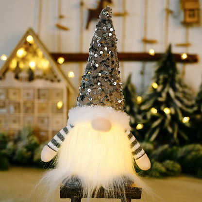 Sequin Light-Up Faceless Gnome Christmas decor