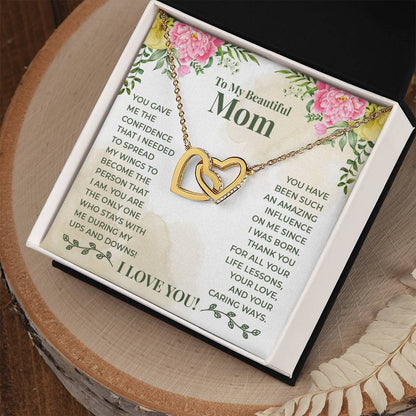 To My Beautiful Mom Necklace with Message