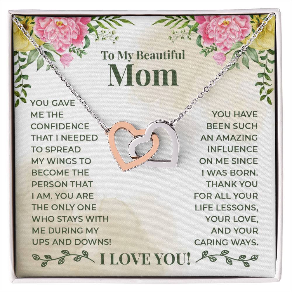 To My Beautiful Mom Necklace with Message