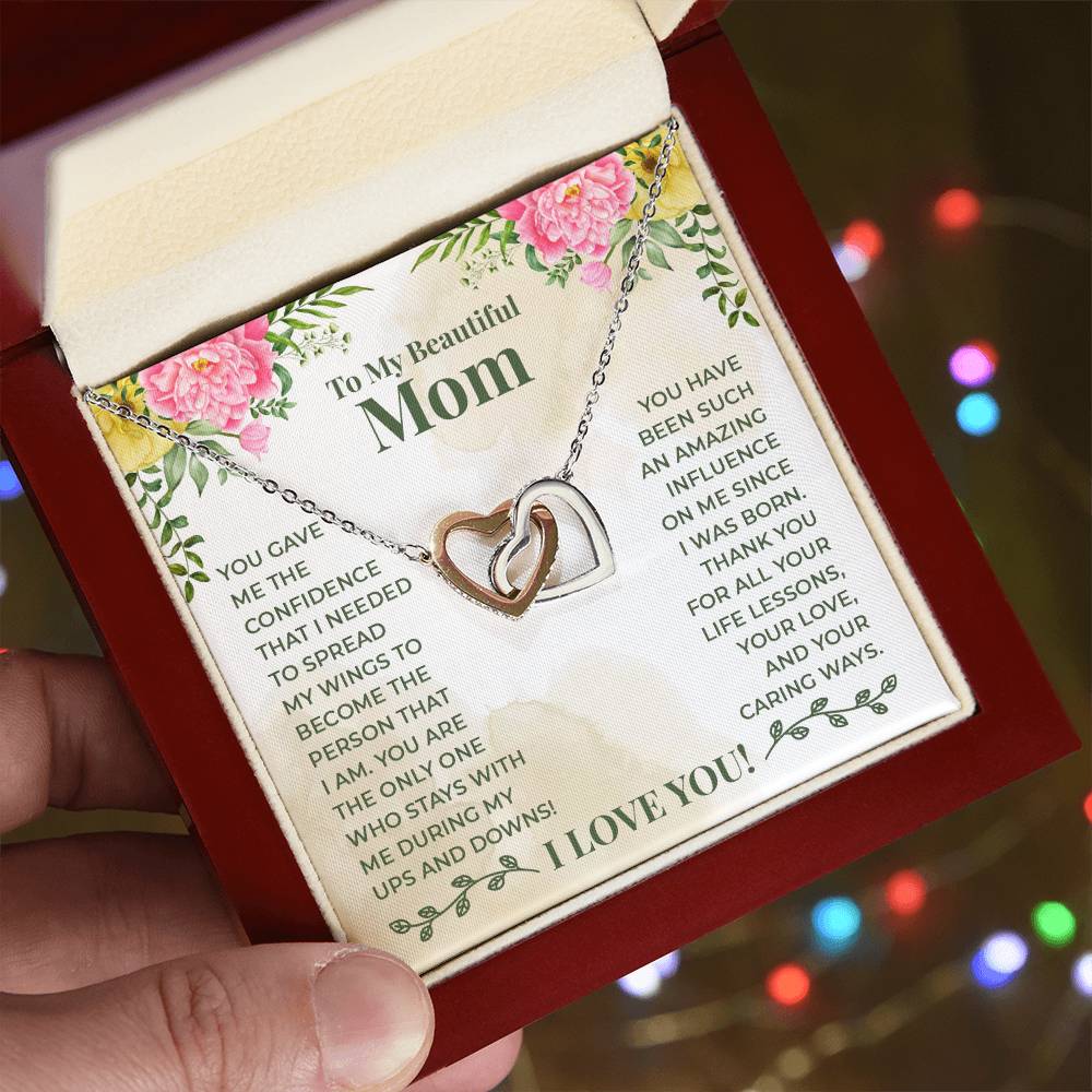 To My Beautiful Mom Necklace with Message