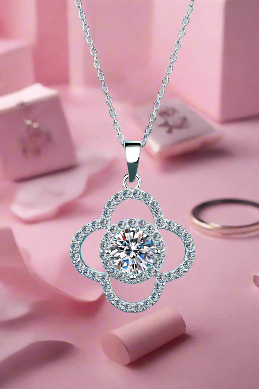 1 Carat Moissanite 925 Sterling Silver Necklace