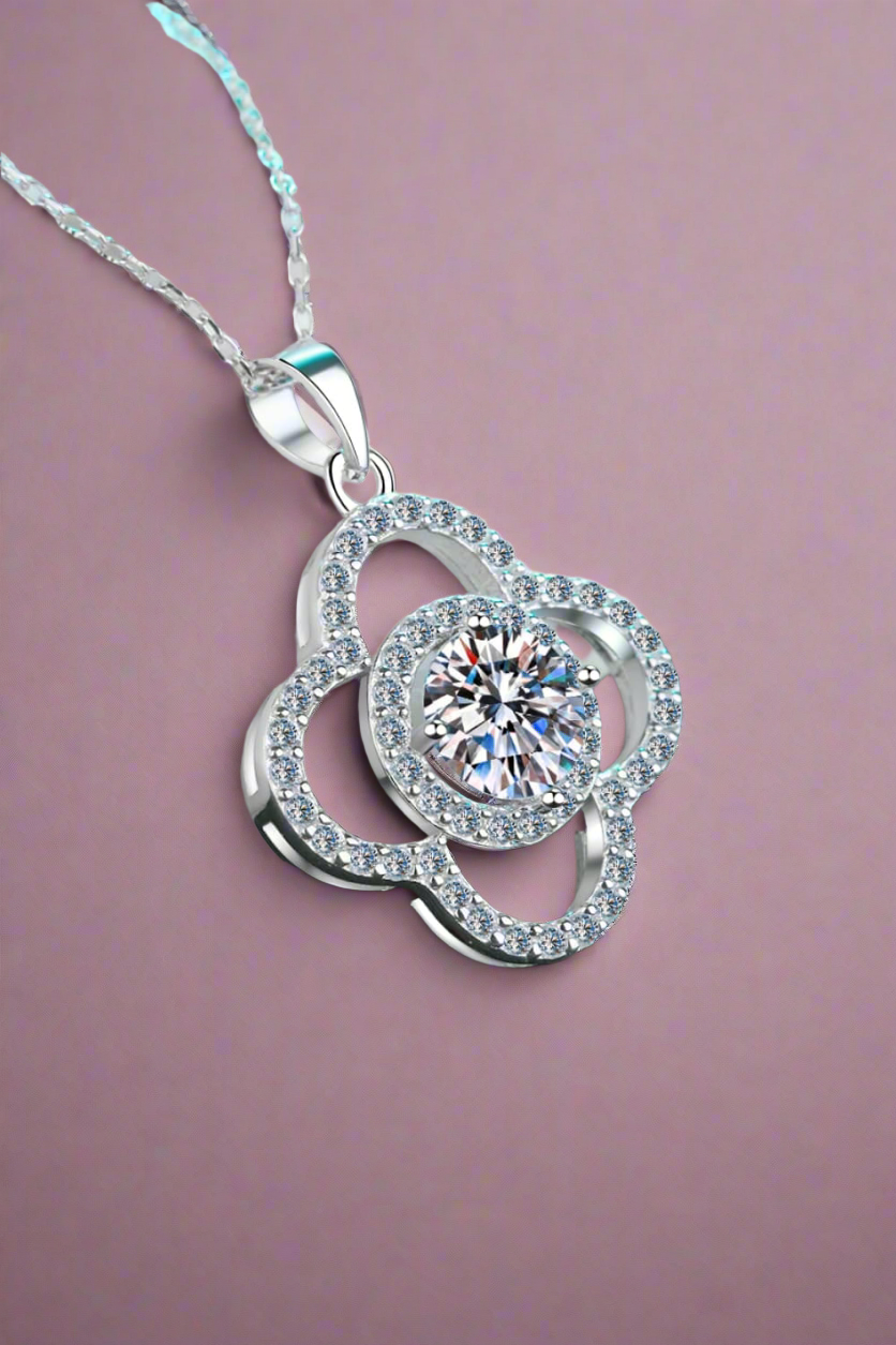 1 Carat Moissanite 925 Sterling Silver Necklace