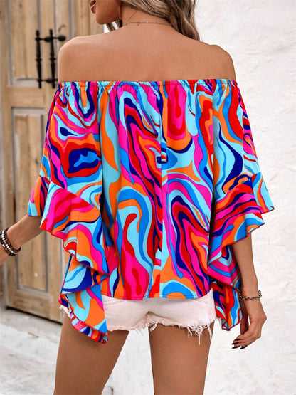 Women's Printed Off-Shoulder Blouse