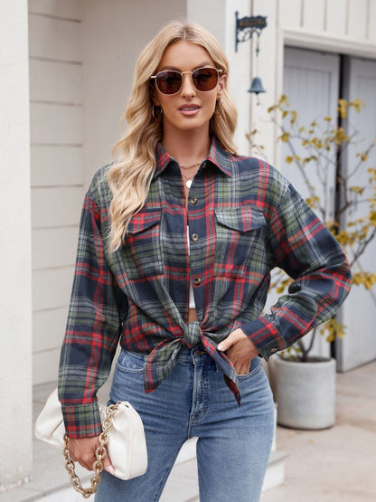 Women's Mandy Plaid Button Up Long Sleeve Shirt