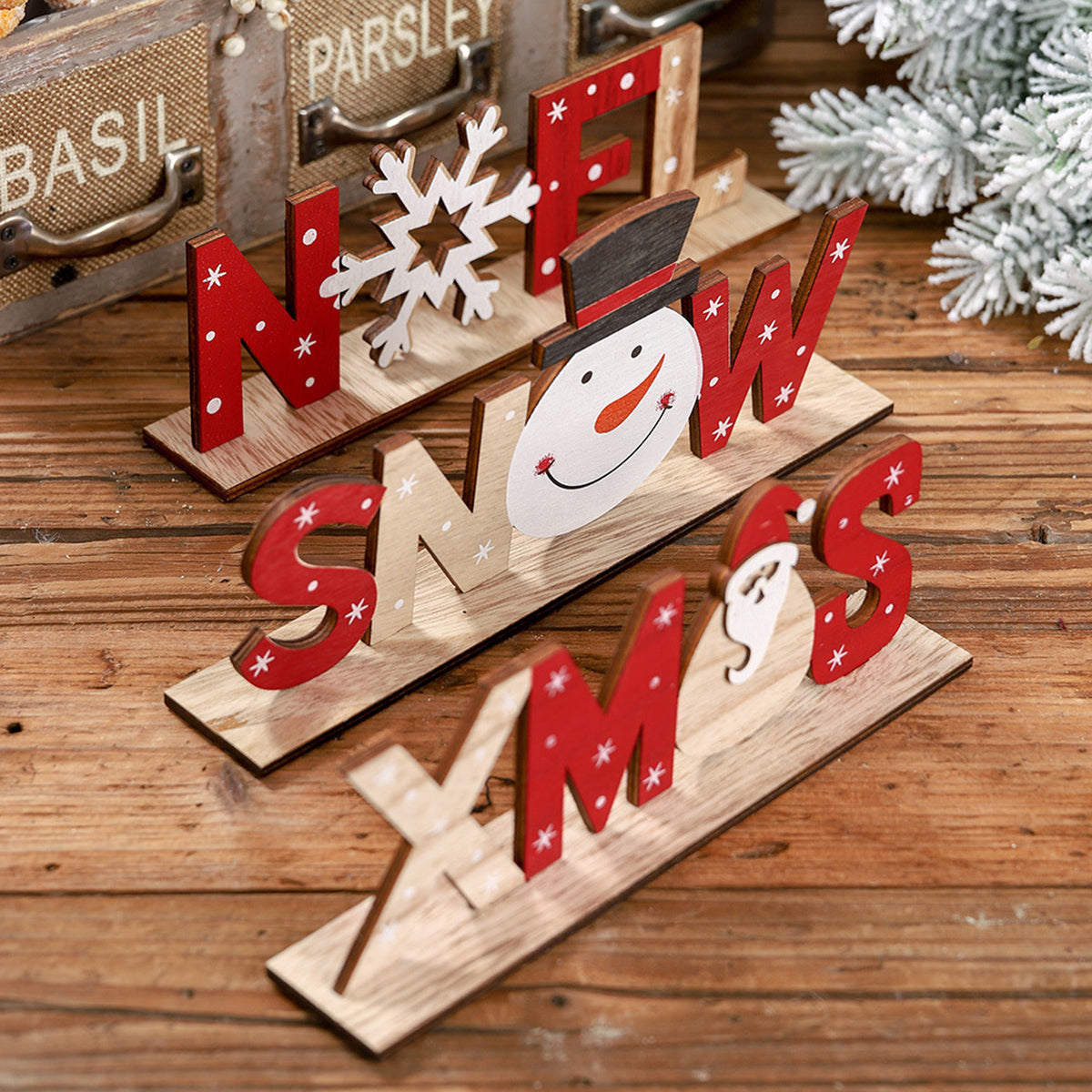 Assorted 2-Piece Christmas stand up  Element Ornament